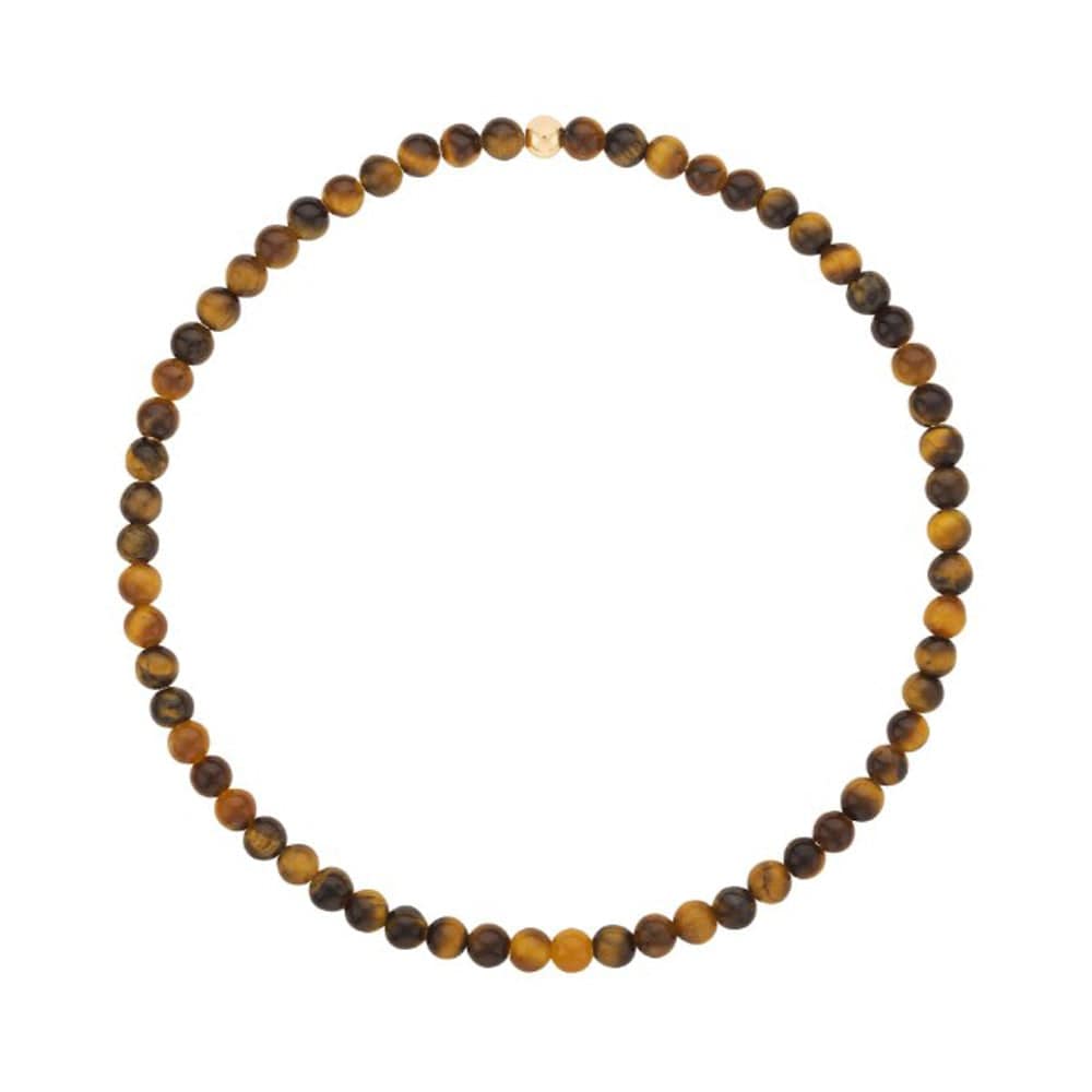  Men&#39;s tiger&#39;s eye stretch bracelet with 14k gold-filled bead