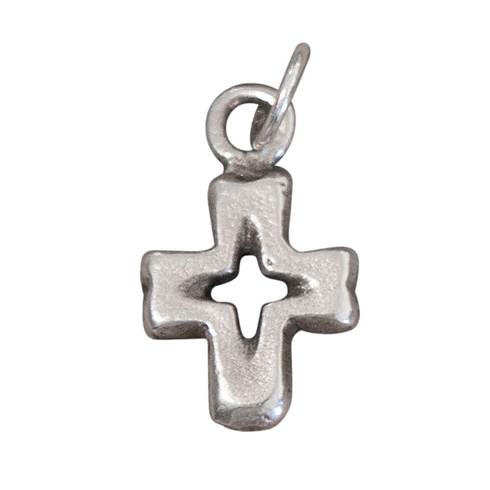 Open Cross Silver Charm