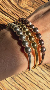 Lori Silver, Gold and Rose Gold Stretch-to-Fit Bracelets