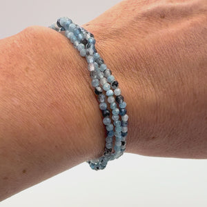 3-Strand Aquamarine Tide Bracelet Video on Wrist - Close-Up Detail