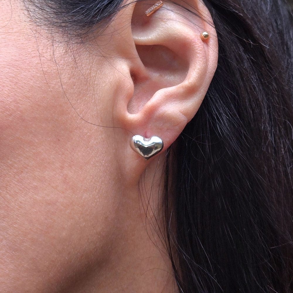 Sterling Silver Big Heart Earring