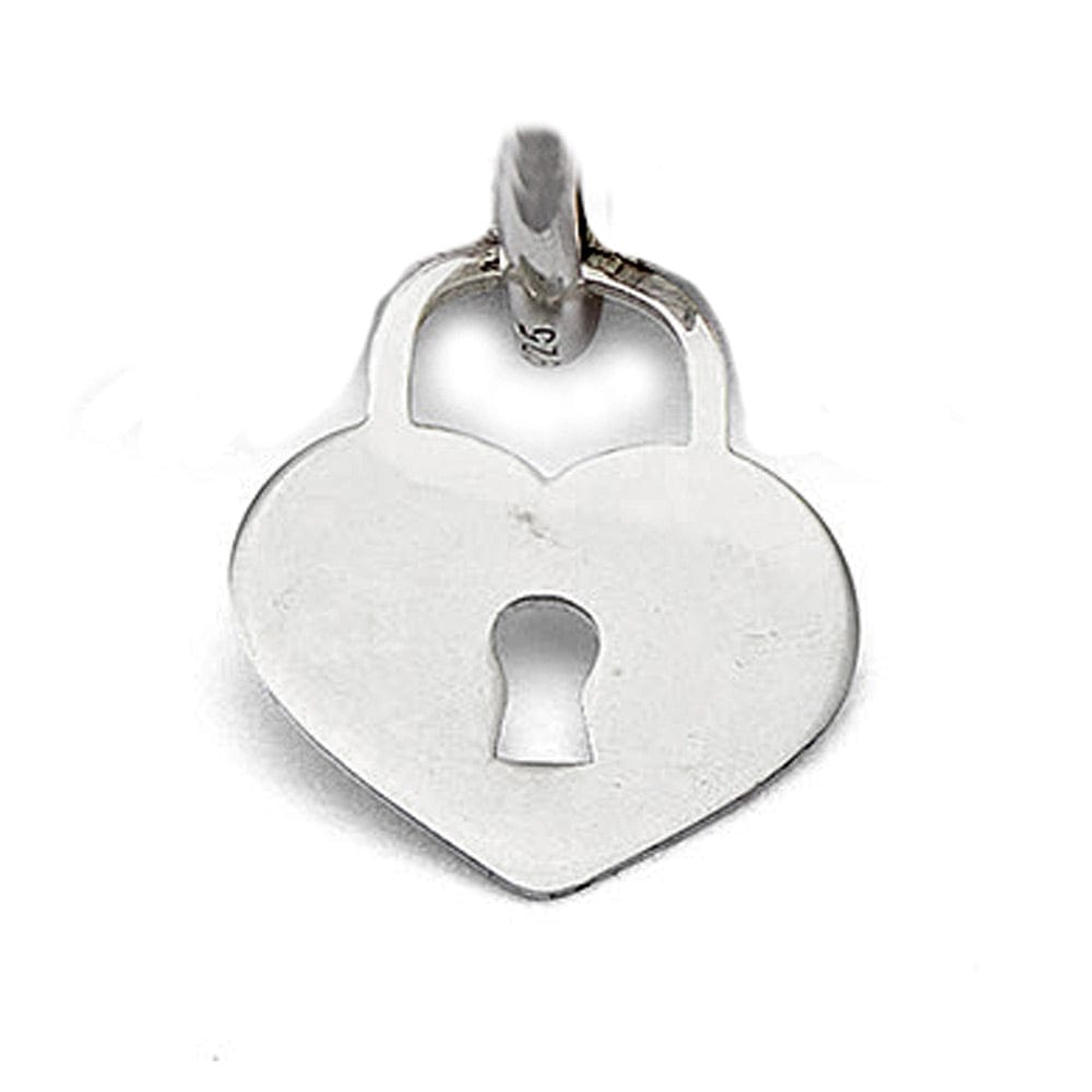 Sterling Silver Heart Lock Charm