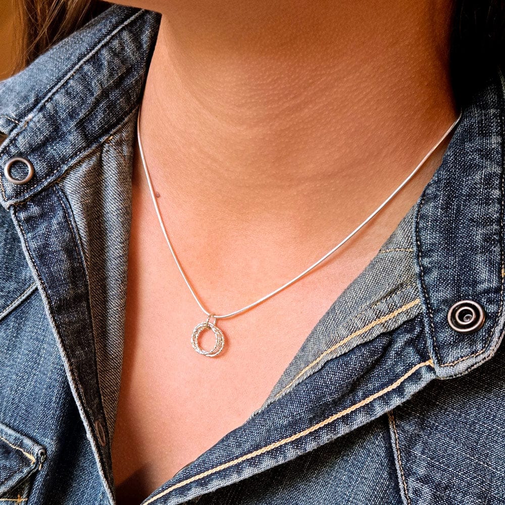 Sterling Silver Quad Circles Adjustable Necklace