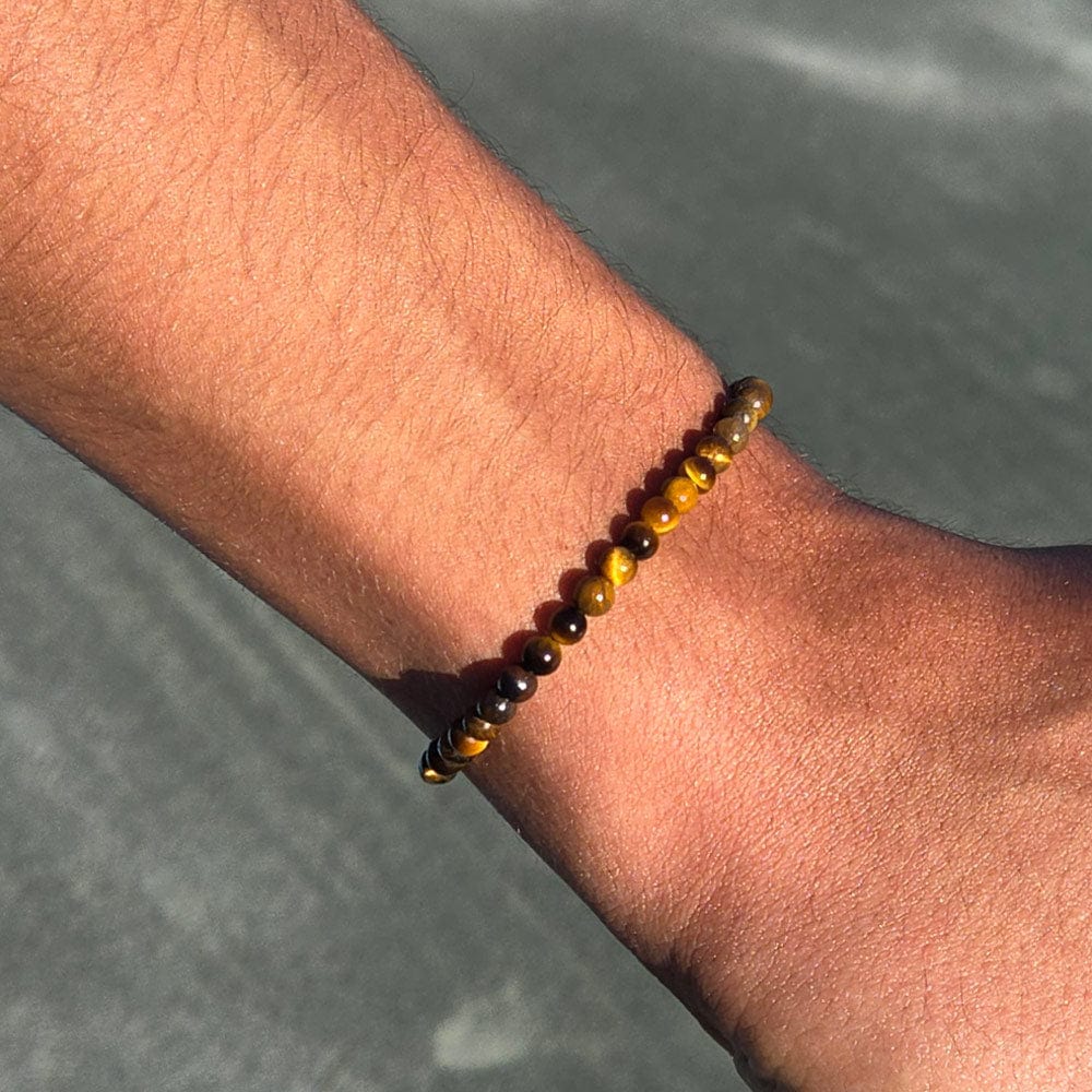 tigers eye gemstone stretch to fit mens and boys bracelet