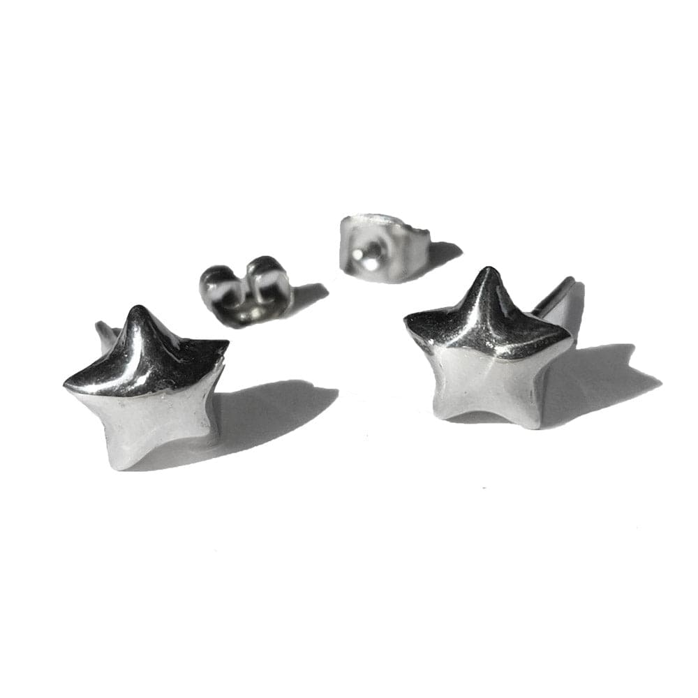two sterling silver star earrings