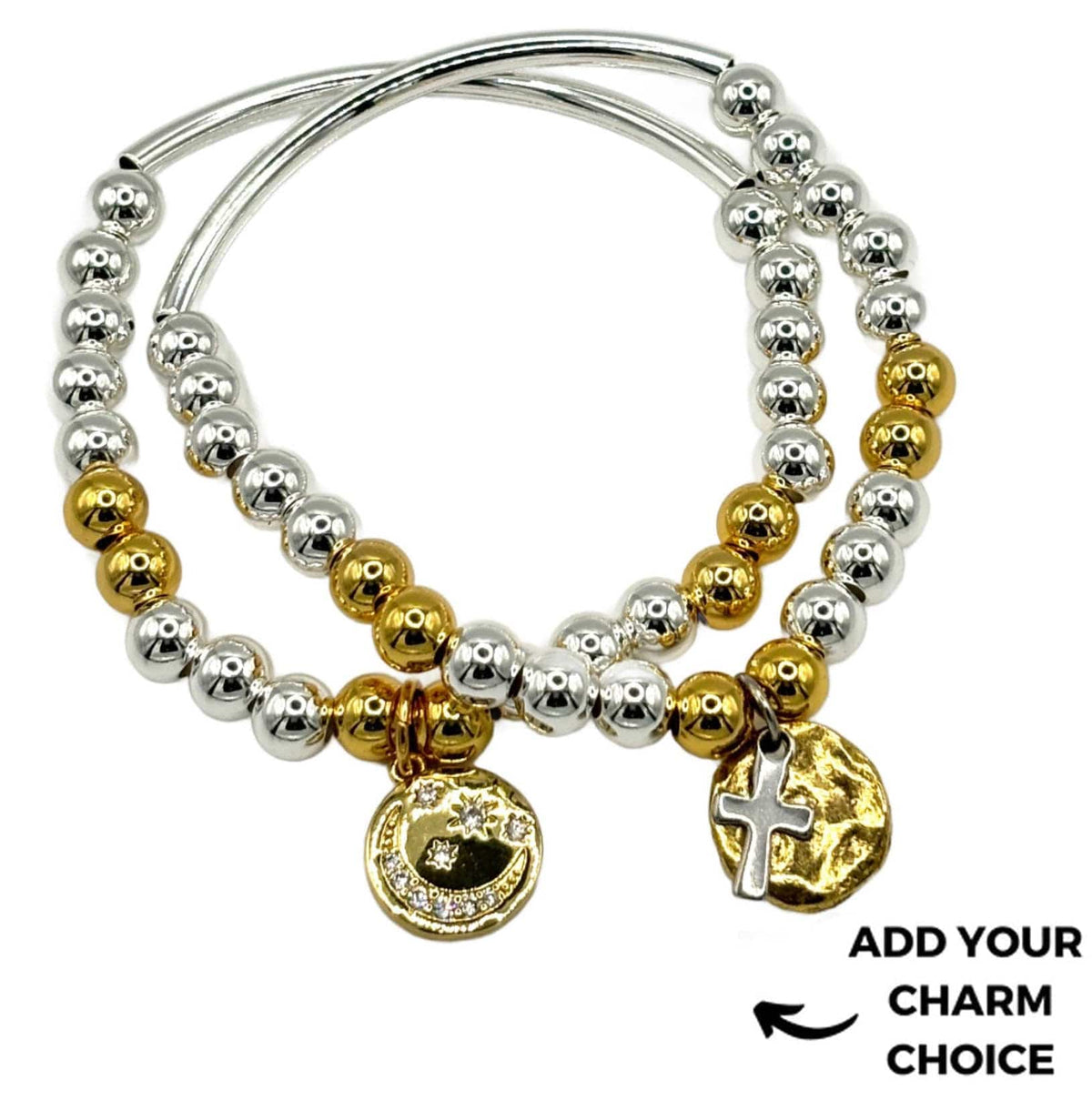 Stacked Gold Zenzies Beaded Bracelet