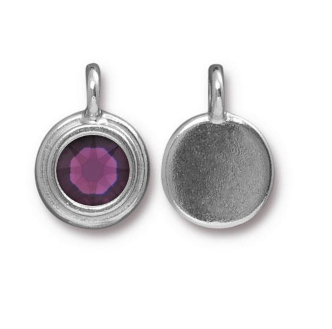 February Birthstone Amethyst Purple Crystal Charm