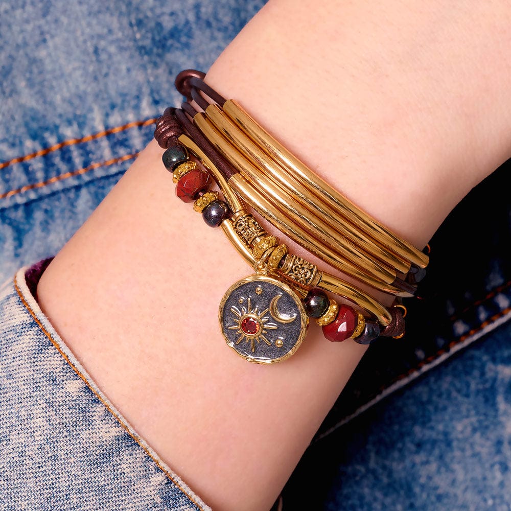 Awakening Gold Celestial Charm with Ruby Crystal
