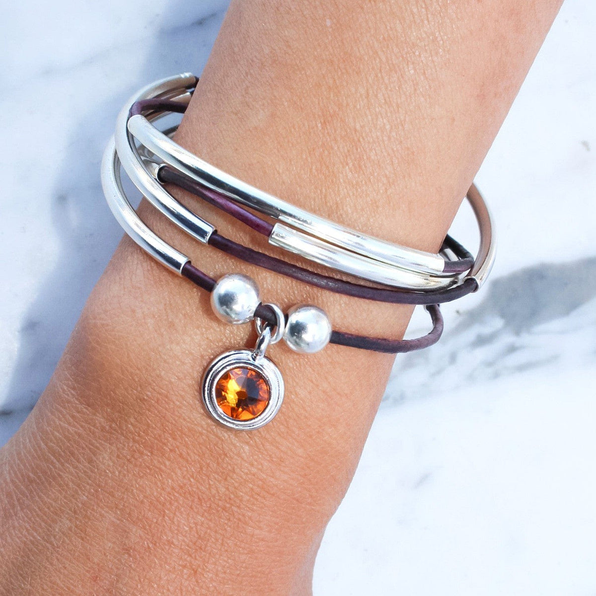November Birthstone Citrine Yellow Crystal Charm