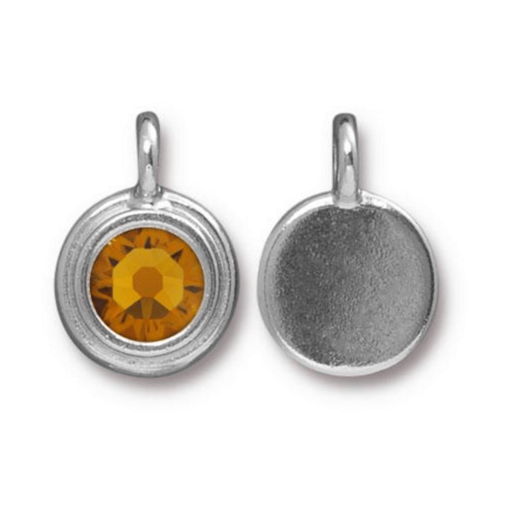 November Birthstone Citrine Yellow Crystal Charm