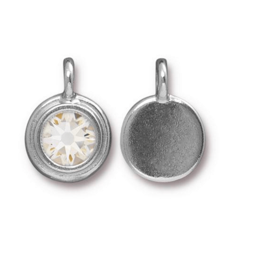 Sterling Silver Clear Quartz April Charm Sterling Silver Clear Quartz April Charm