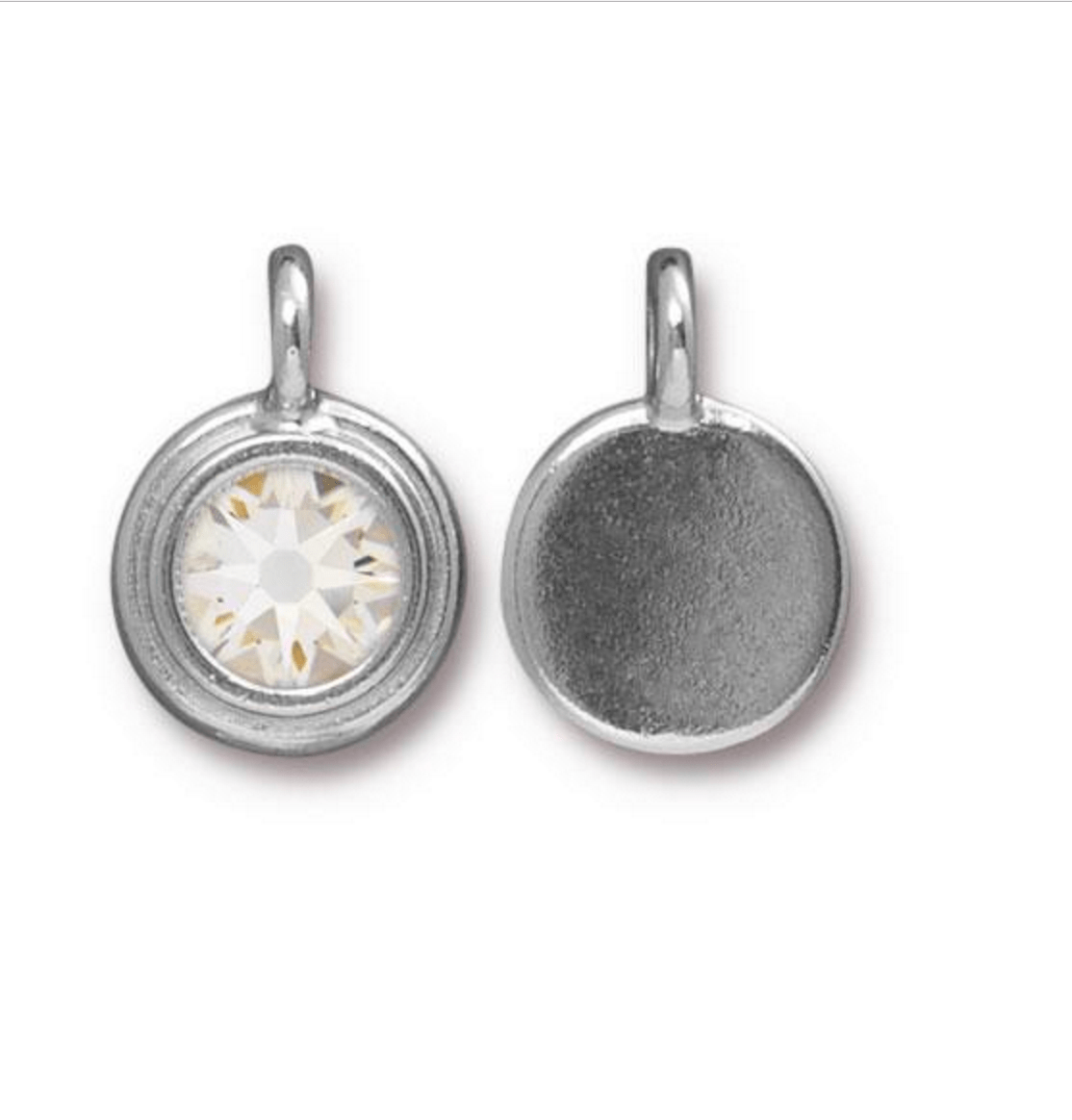 Sterling Silver Clear Quartz April Charm Sterling Silver Clear Quartz April Charm