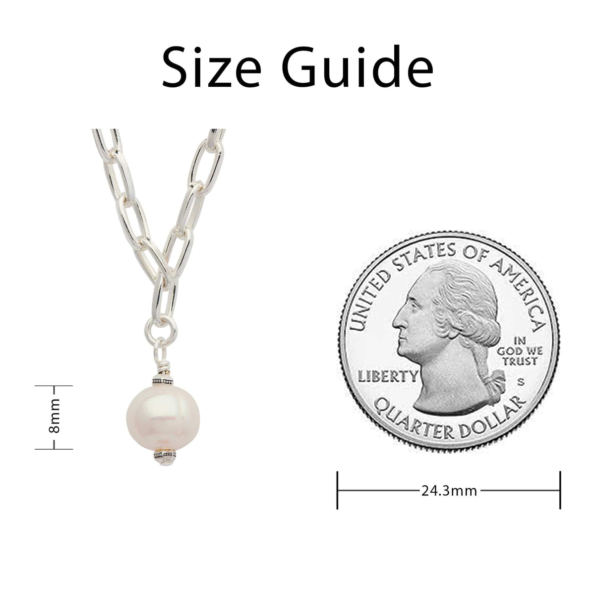 Creamy Pearl Necklace - Size Guide