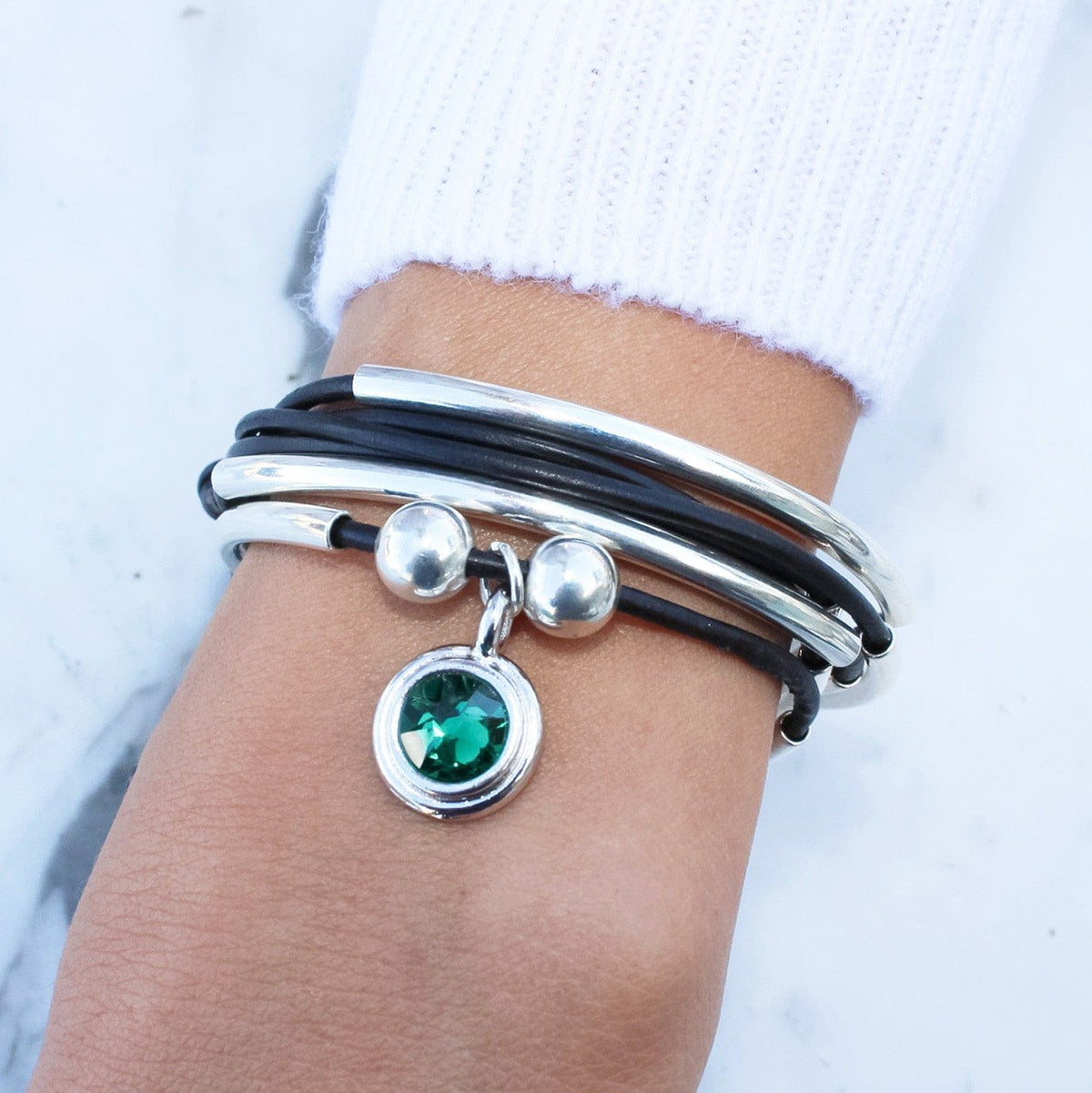 Emerald Green Crystal Charm