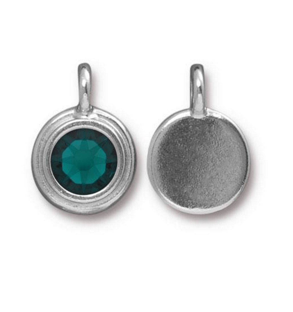 May Birthstone Emerald Green Crystal Charm