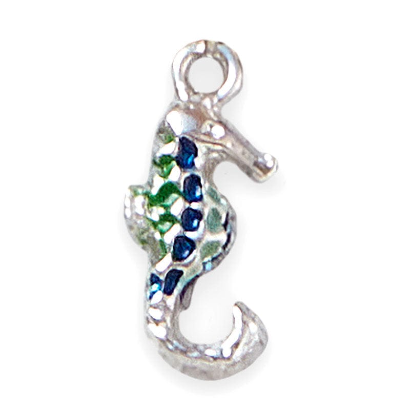 Enamel Silver Seahorse Charm