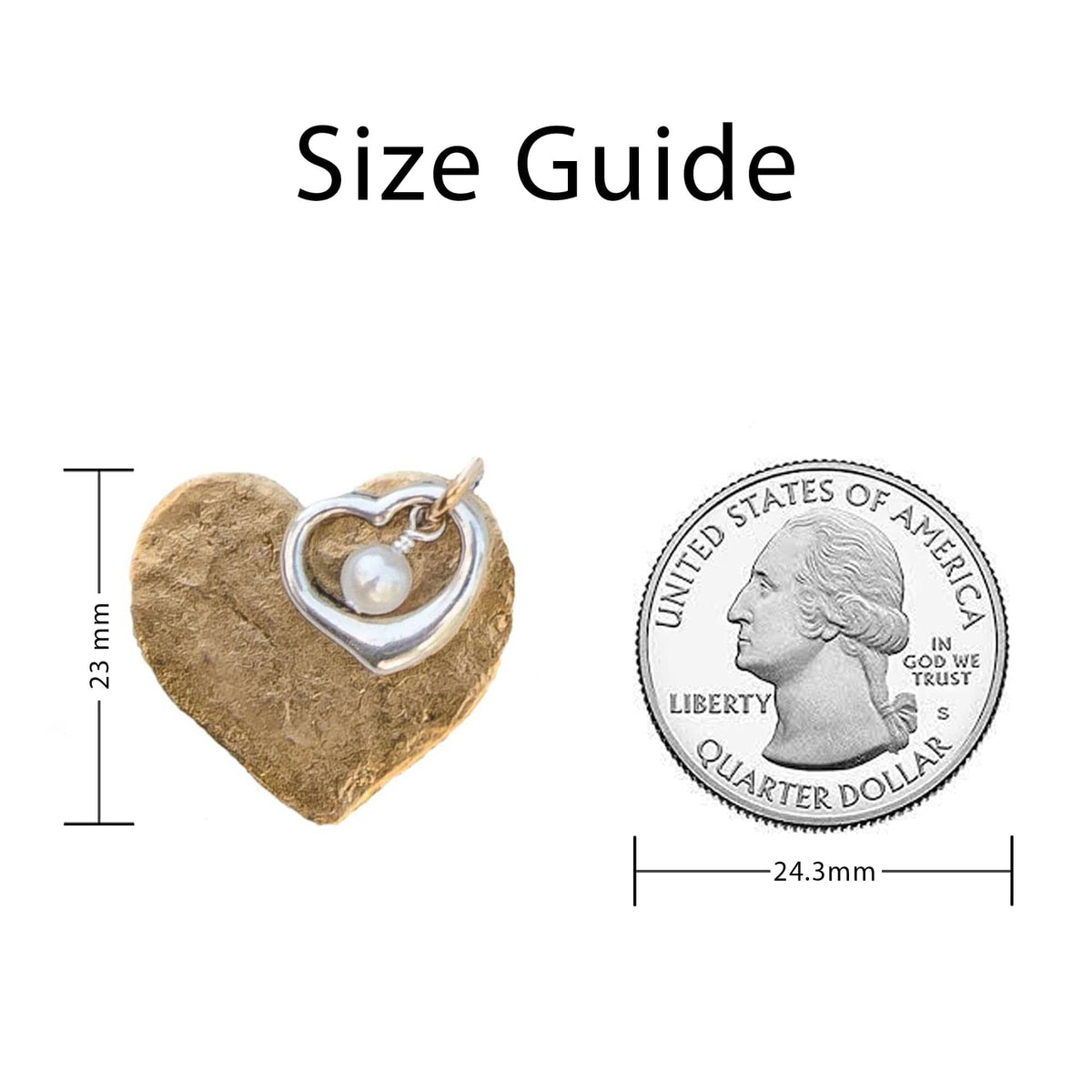 Endless Love Pendant in Gold with Pearl Sizing Guide