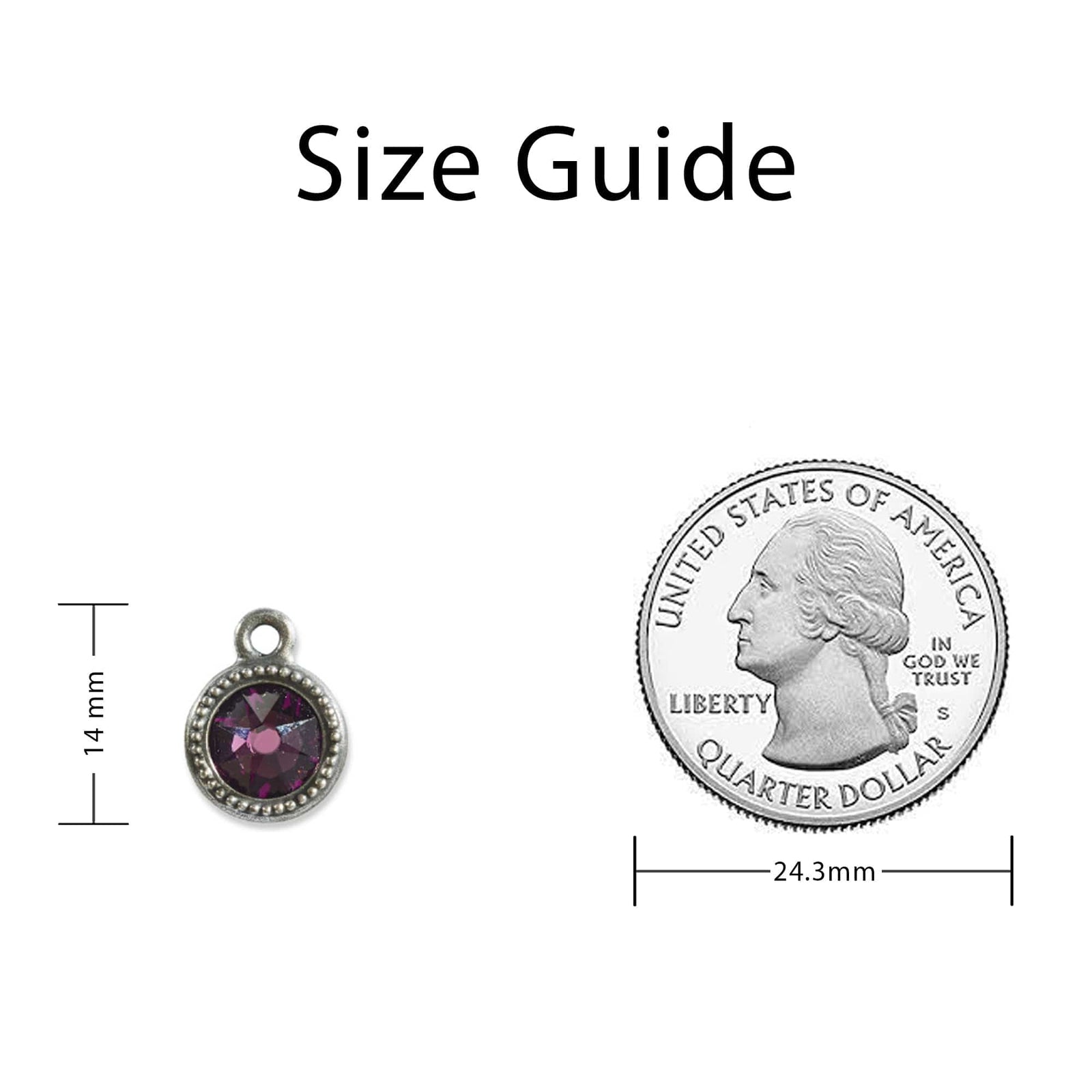 February Birthstone Swarovski Amethyst Purple