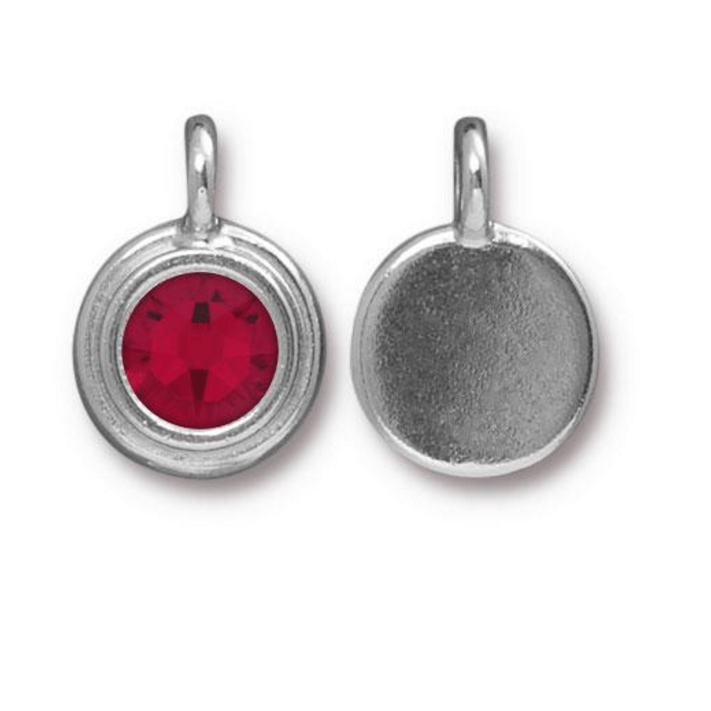 January Birthstone Garnet Red Crystal Charm