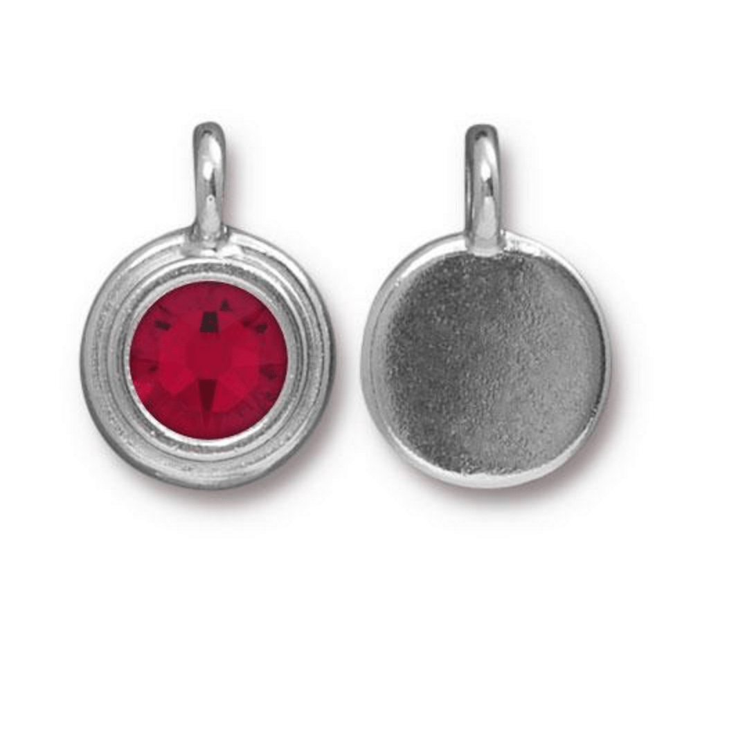 January Birthstone Garnet Red Crystal Charm
