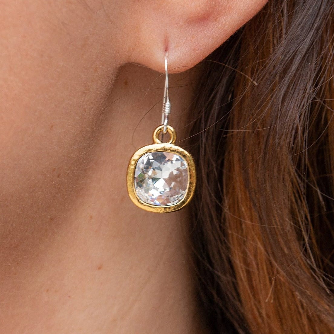 Giselle Swarovski Crystal Gold Drop Earring