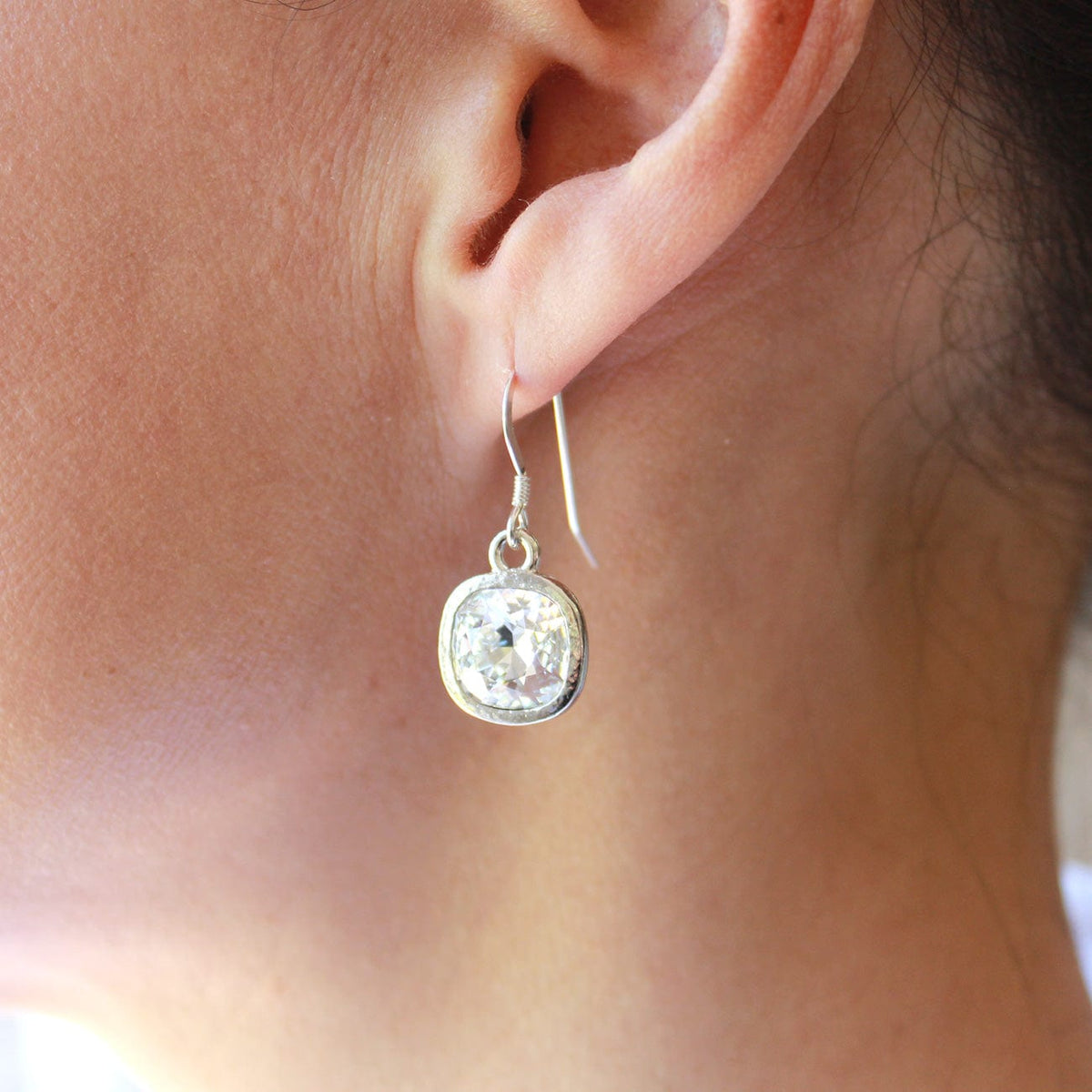 Giselle Swarovski Crystal Silver Drop Earring