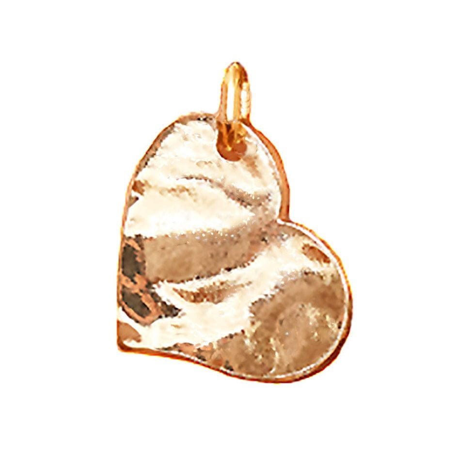 Gold Hammered Heart Charm