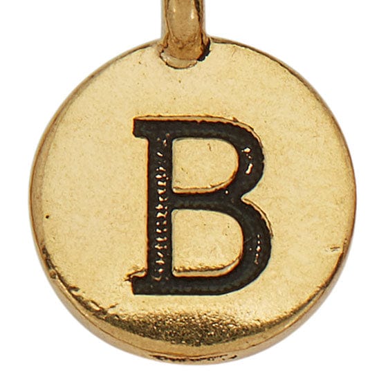 Gold Round Initials charm B