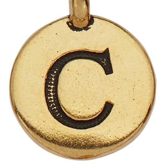 Gold Round Initials charm C