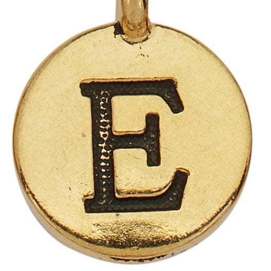 Gold Round Initials charm E