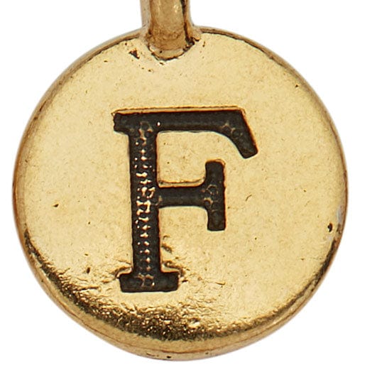 Gold Round Initials charm F