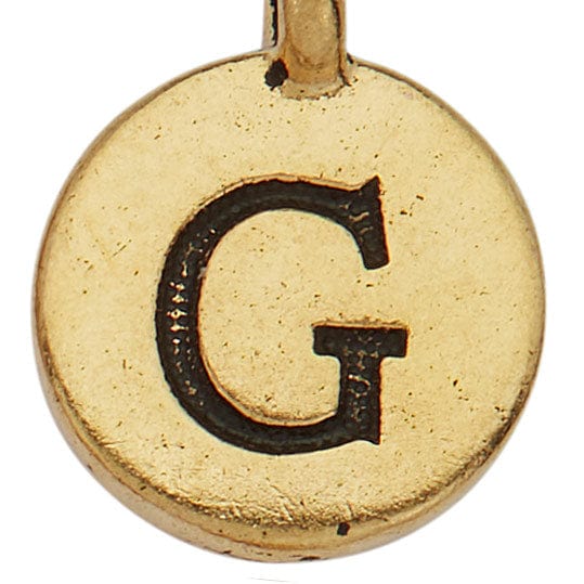 Gold Round Initials charm G