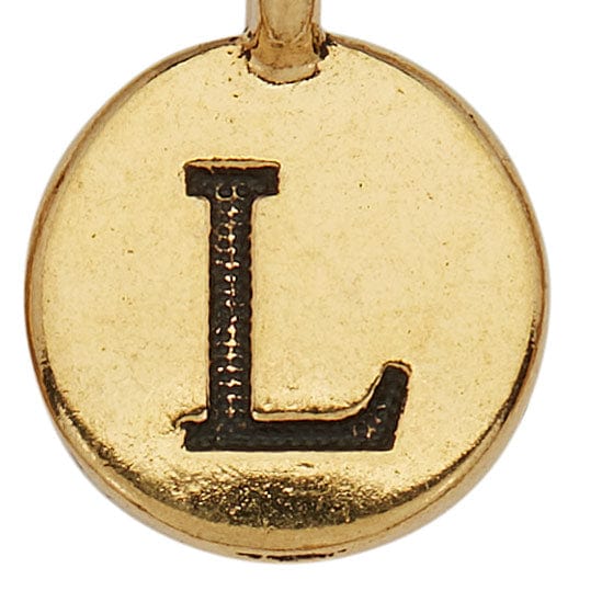 Gold Round Initials charm L