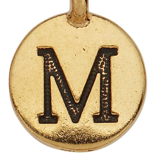 Gold Round Initials charm M