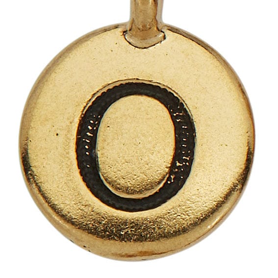 Gold Round Initials charm O