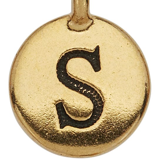 Gold Round Initials charm S