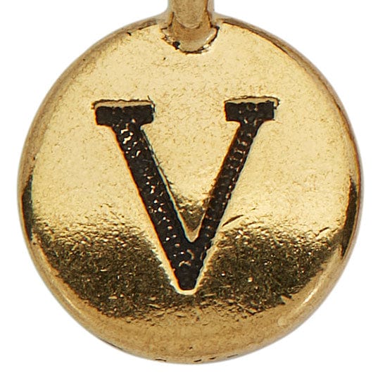 Gold Round Initials charm V