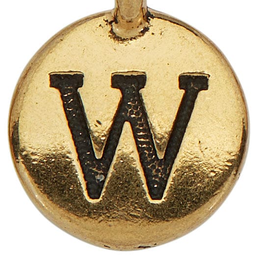 Gold Round Initials charm W