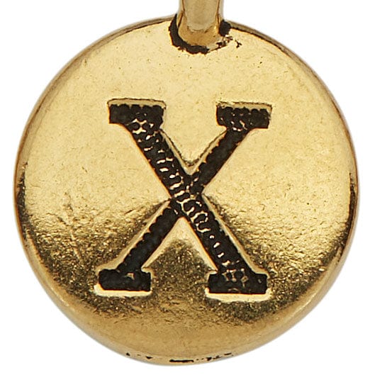 Gold Round Initials charm X 