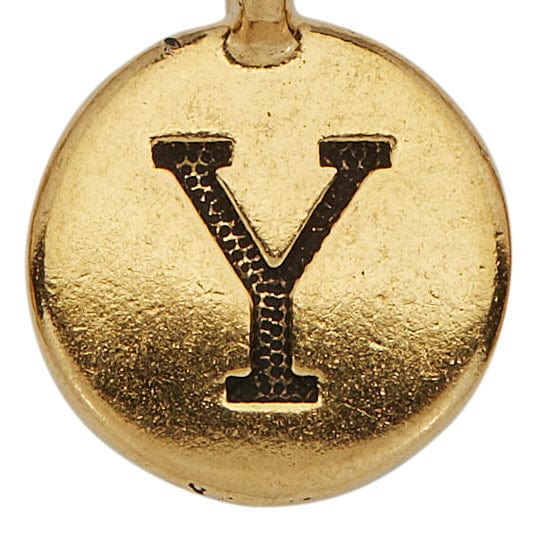 Gold Round Initials charm Y