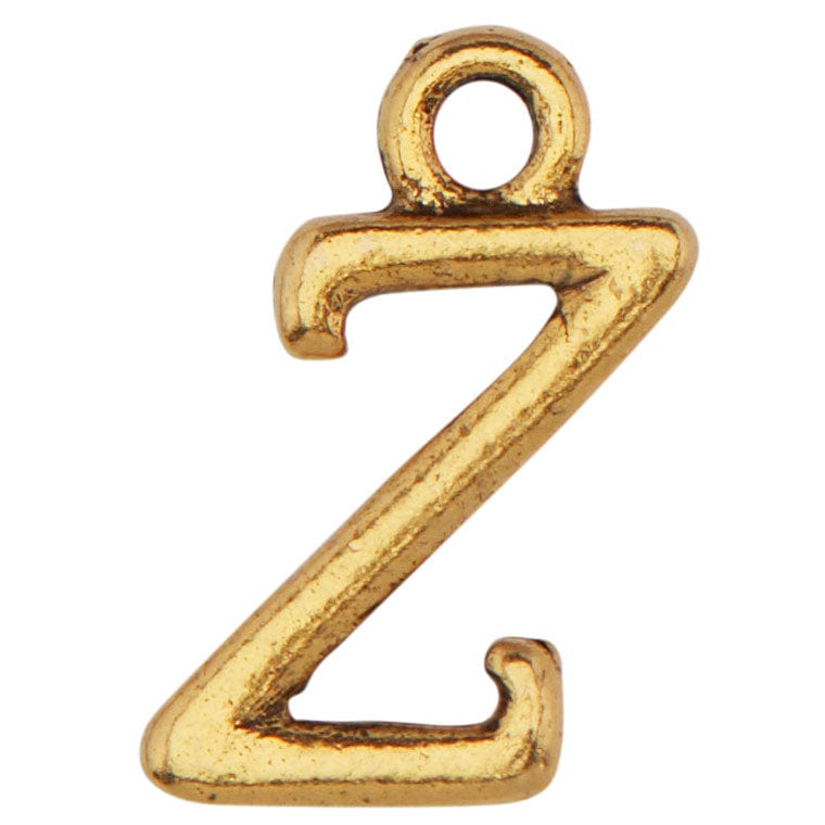 Gold Script Initial Z Charm