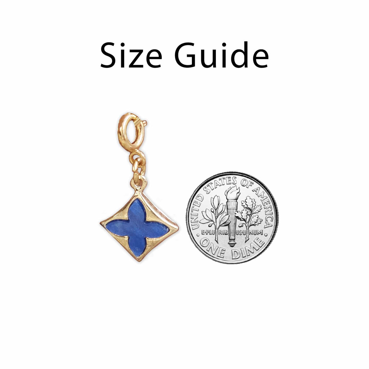 Gold Blue Clover Charm
