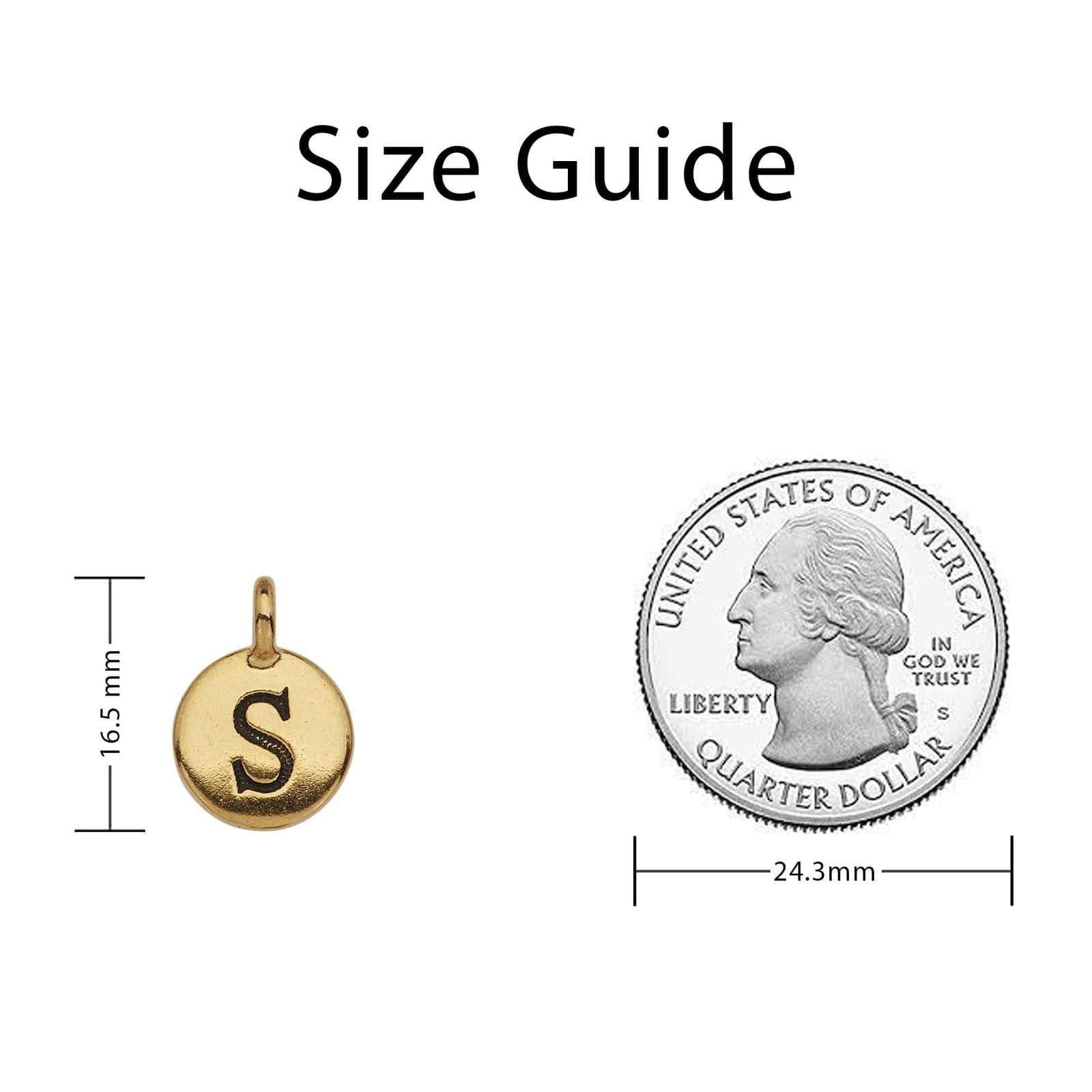 Gold Round Initials charm D