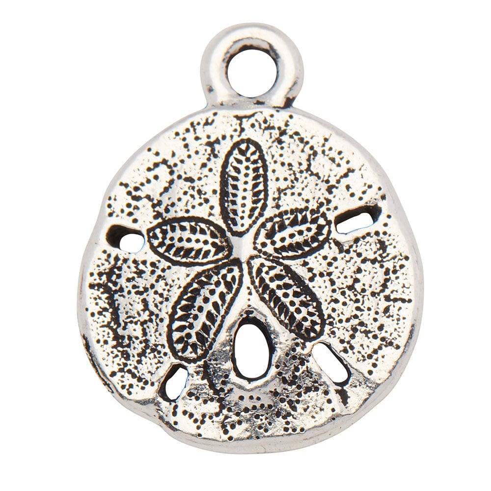 Intricate Sand Dollar silver charm