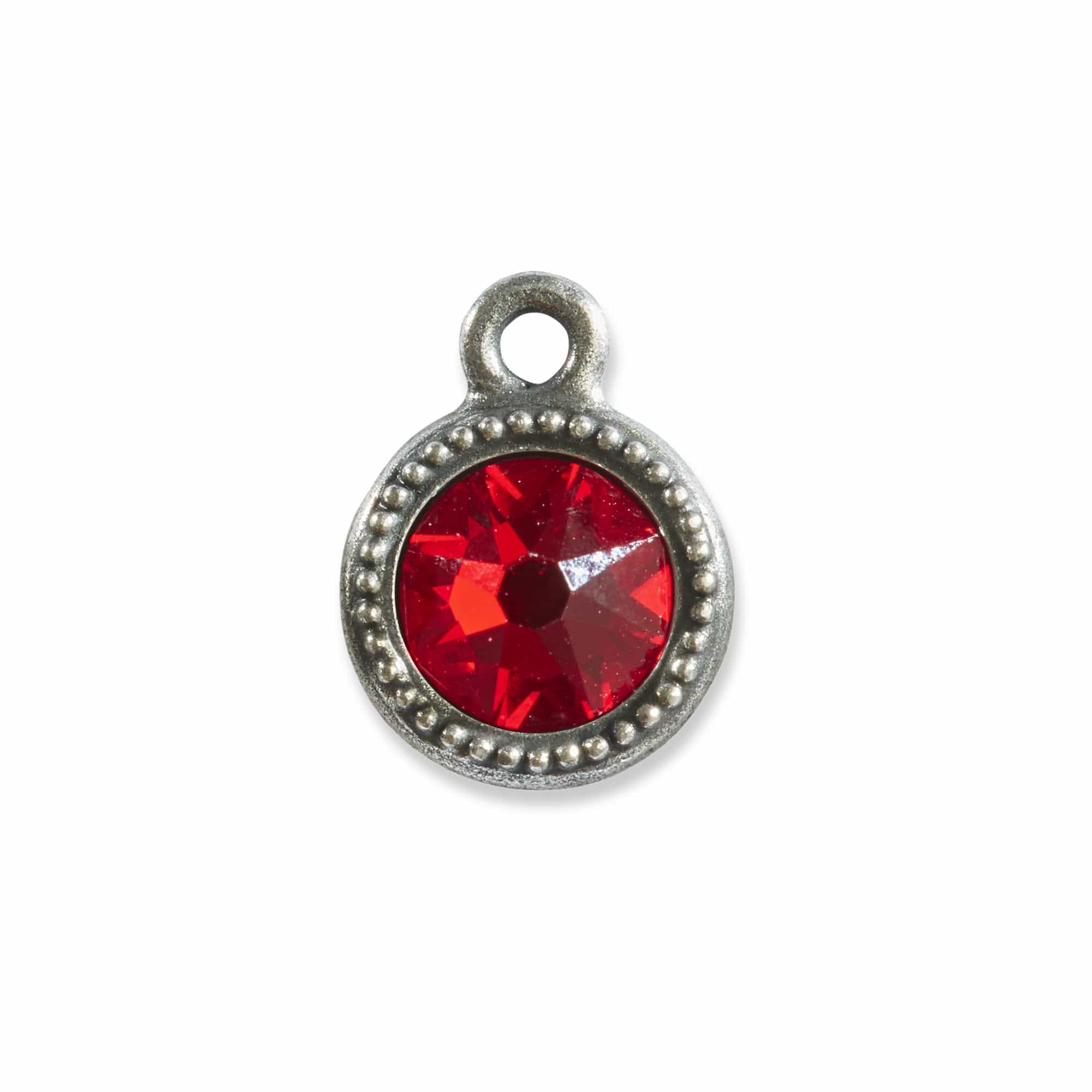 July Birthstone Red Crystal Charm