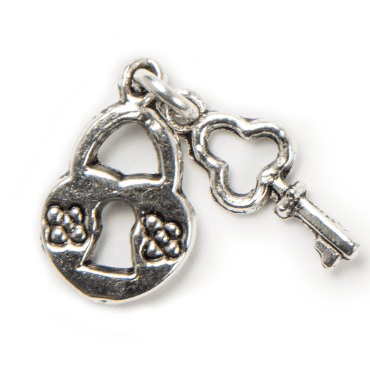 Lock &amp; Key Charm silver plate