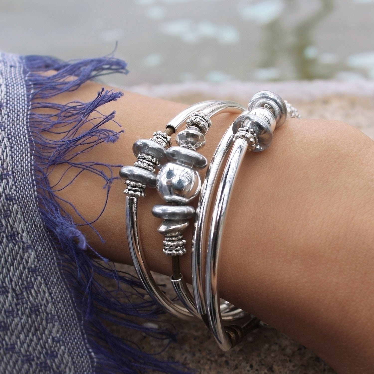 Mini Lonny 2-Strand Wrap Bracelet in Metallic Bronze Leather