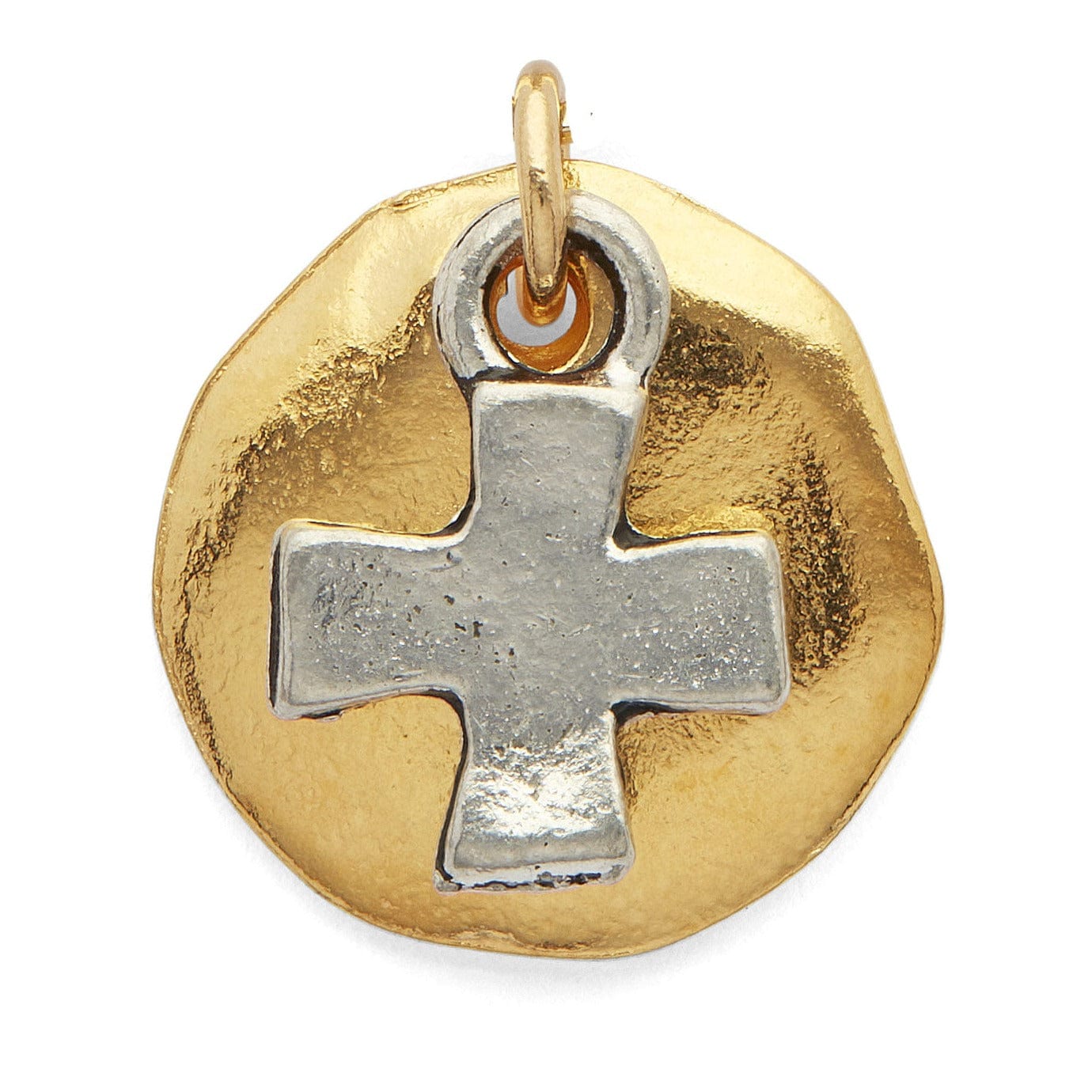 Mixed Metal Cross Pendant silver gold Charms