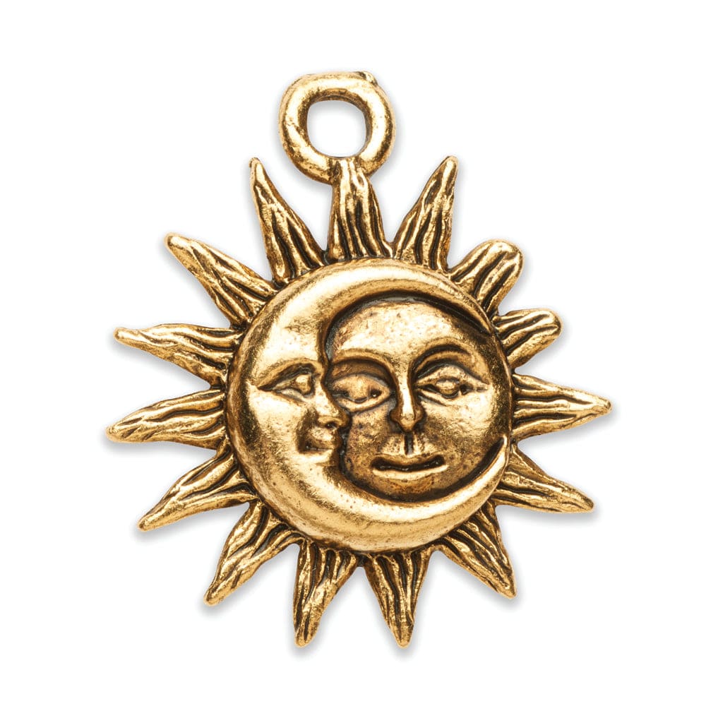 Moon Sun Gold Plate Charm