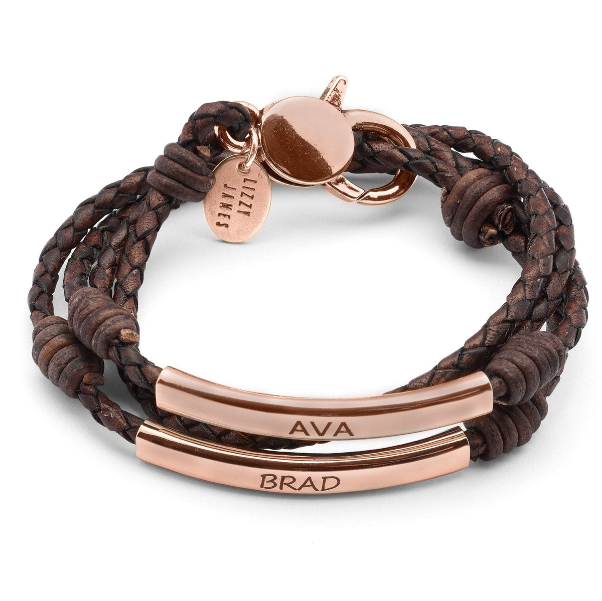 Perfect Pair Rose Gold Natural Brown Leather
